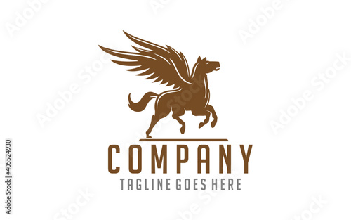 silhouette pegasus mythical creature horse with wings Usable For Business, Community, Industrial, Foundation, Security, Tech, Services Company.