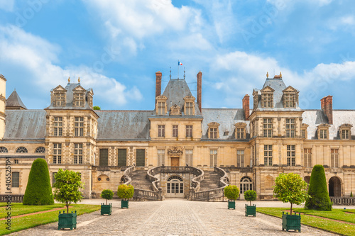 Palace of Fontainebleau near Paris in France photo