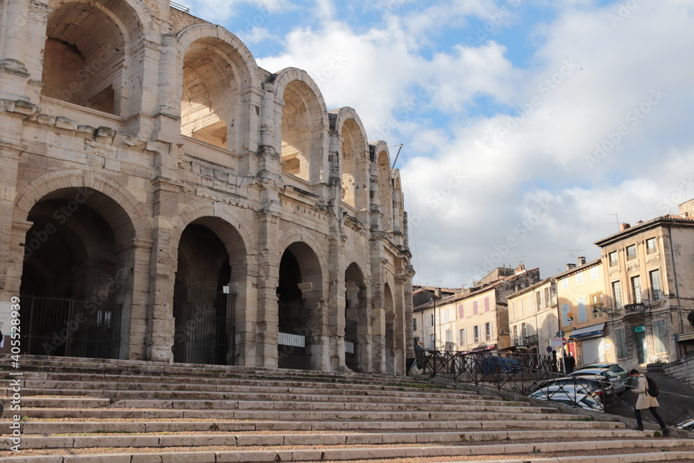 roman amphitheatre in arles country