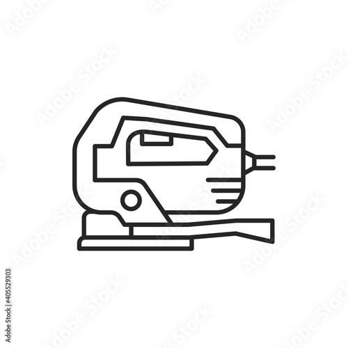 Fretsaw electric tool color line icon. Pictogram for web page, mobile app, promo.