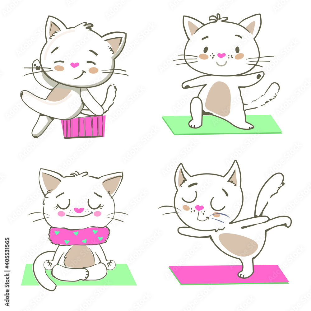 Obraz premium cute kitten doing exercises