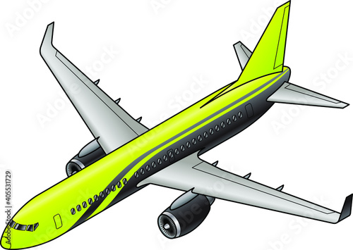 A popular short to medium haul jet in green and black.