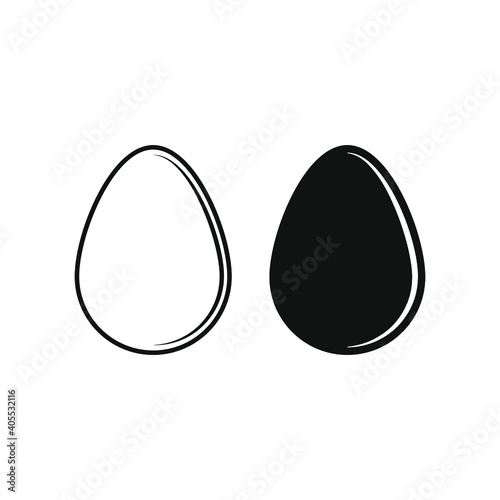 Egg vector shape icon. Simple flat easter symbol. Cooking and food sign. Bird eggshell logo. Clip-art silhouette.
