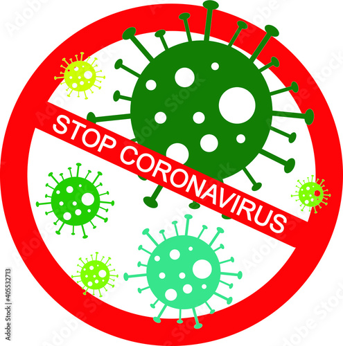 Stop Coronavirus COVID-19 Icon In Flat Style Isolate Symbol vector