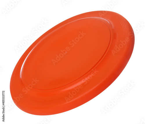 Bild auf Leinwand Orange plastic frisbee disk isolated on white