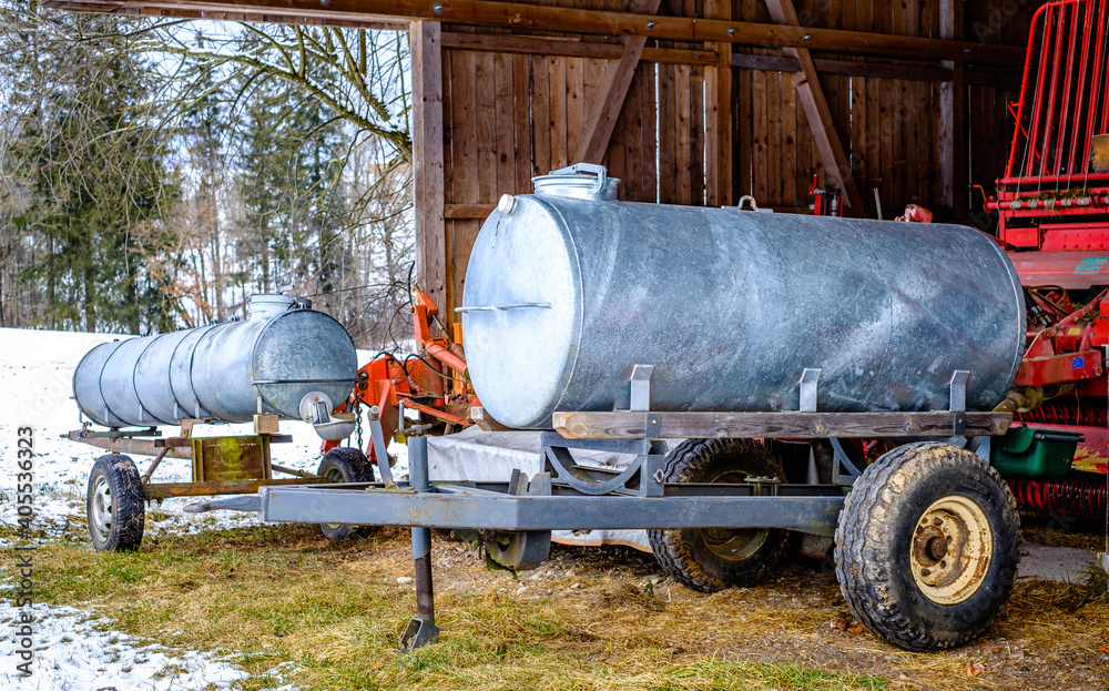 old water container trailer