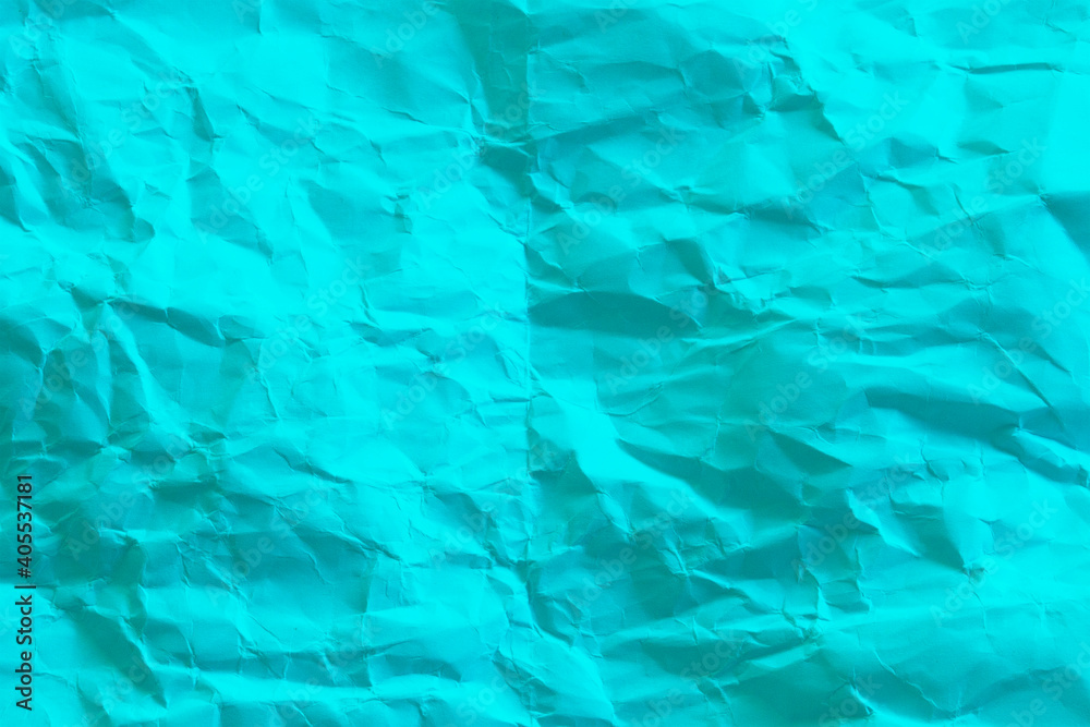 Obraz premium blue crumpled paper texture and background