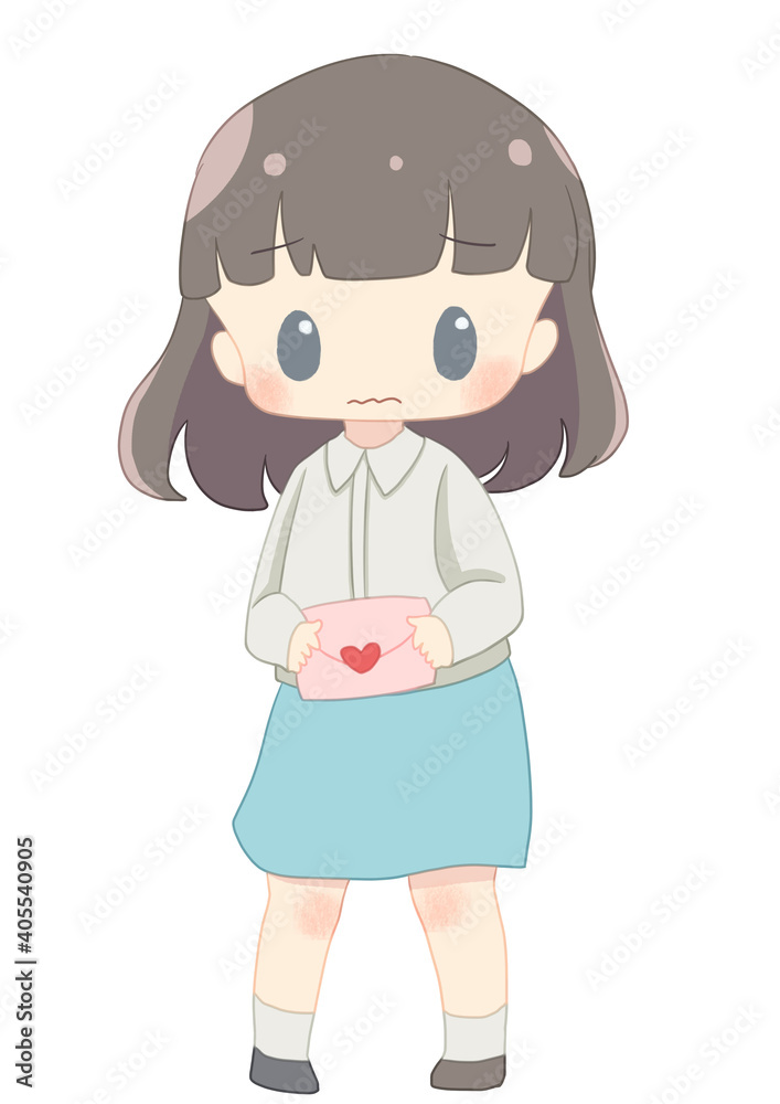 ラブレターを持つ女性 悩む ラブレターを持つ女性 悩む