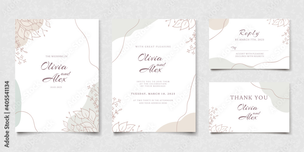 Elegant Floral Wedding Invitation Card Template