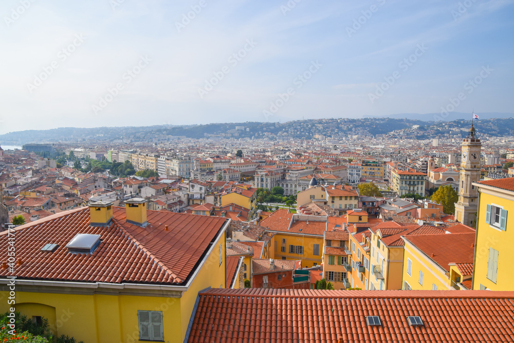 Aerial panoramic view of Nice, South of France