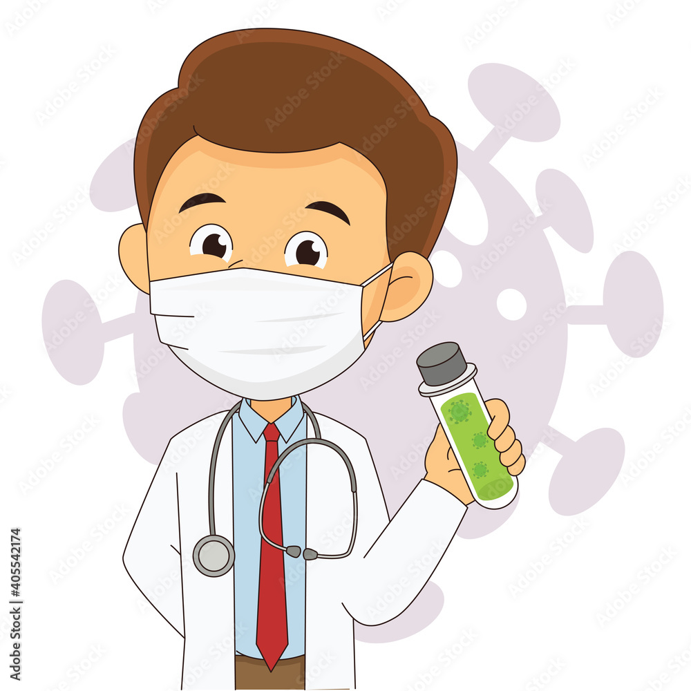 young man with mask and doctor with protective suit against covid 19 young man with mask and doctor with protective suit against covid 19