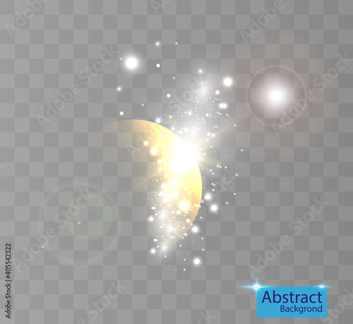 Beautiful sparkles shine on a bright background with flickering lights vector graphics.