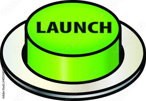 A big green button with the word "LAUNCH" printed on it.