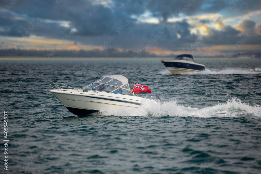 Fototapeta premium motor boat on the sea
