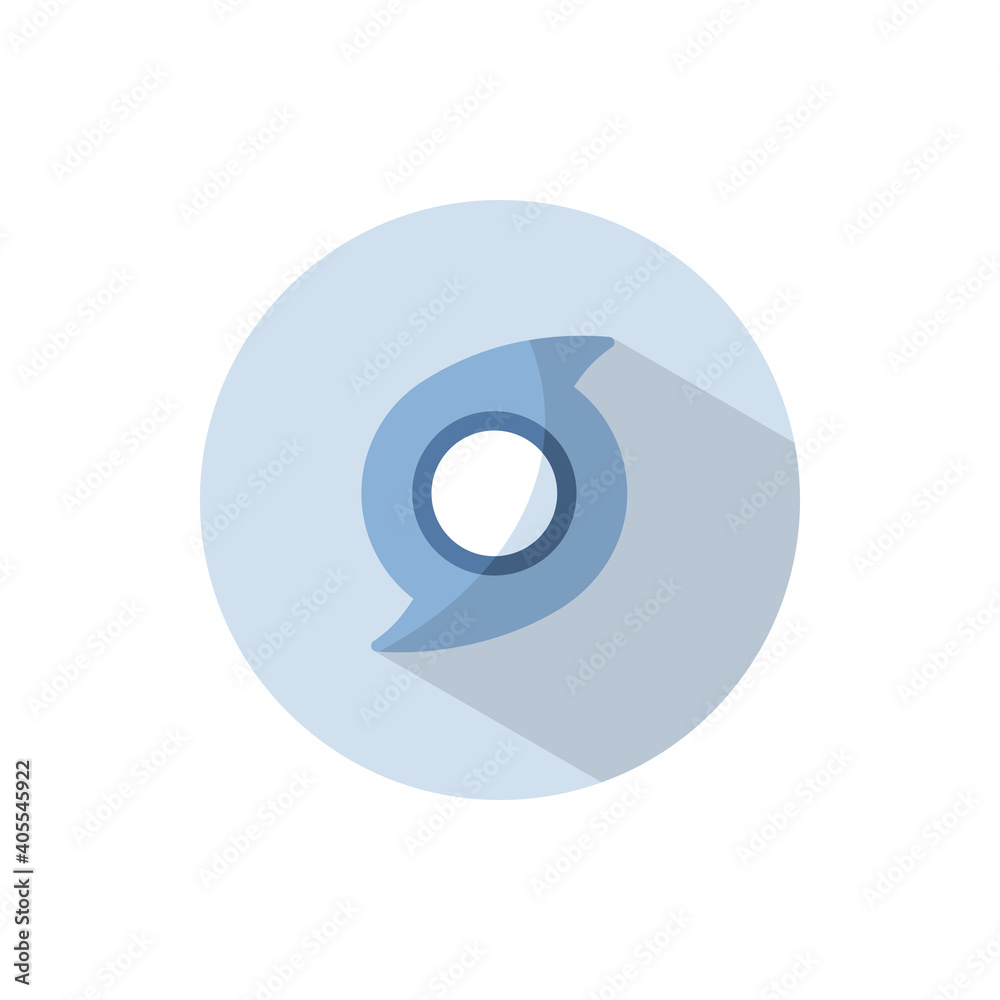 Hurricane. Category one. Flat icon on a circle. Weather vector illustration Hurricane. Category one. Flat icon on a circle. Weather vector illustration