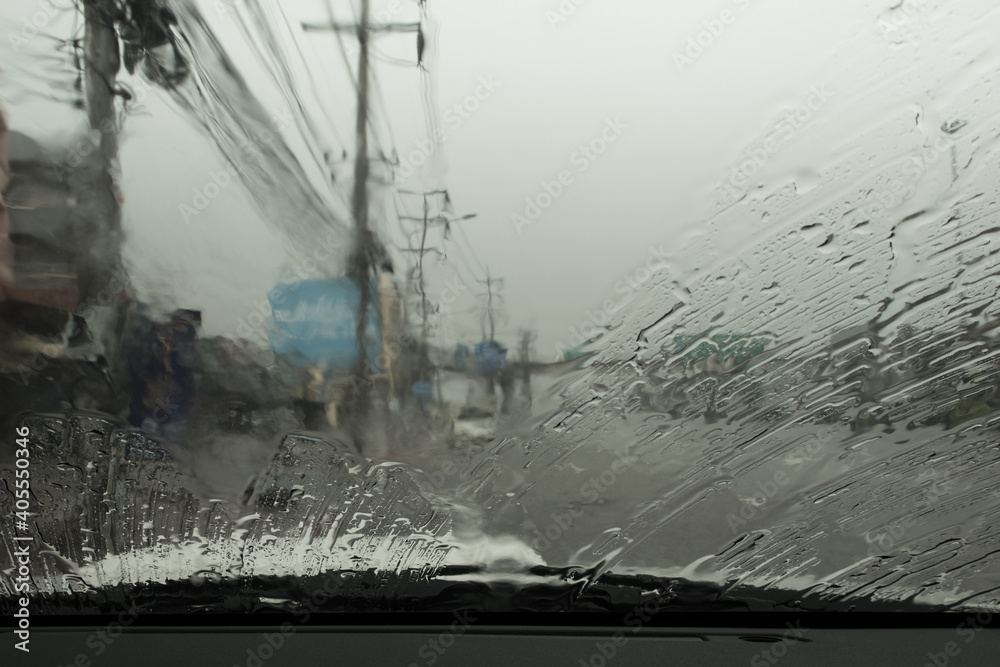 Evening in the rain