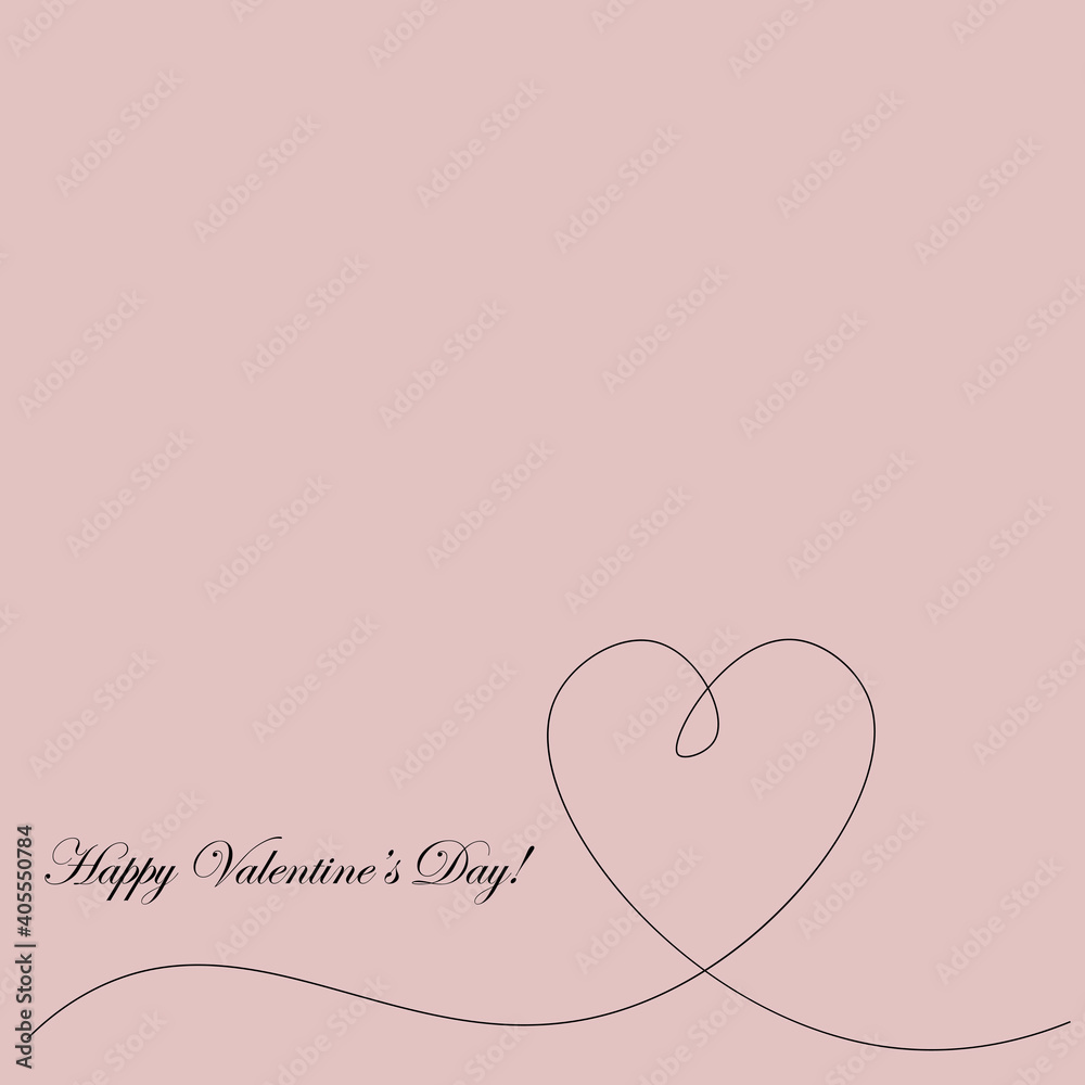 Valentines day background with love heart, vector illustration
