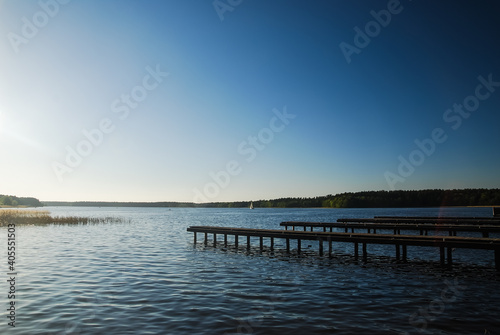 Lake in Podlaskie Voivodeship  blue sky and clean water
