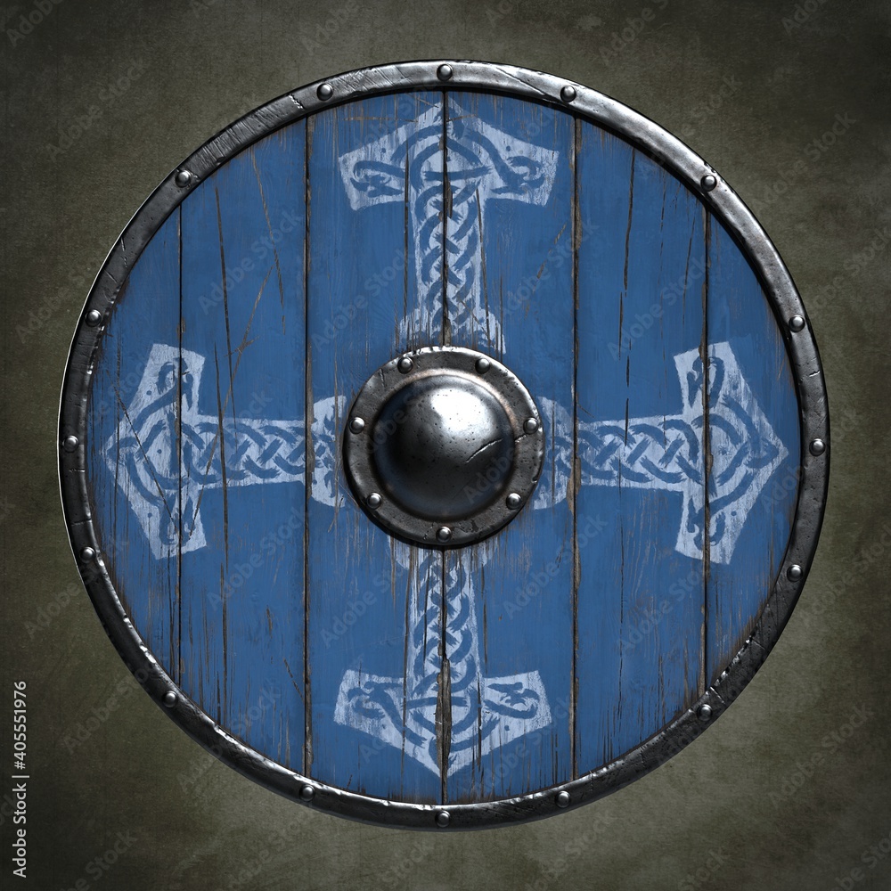 Viking shield. 3d illustration