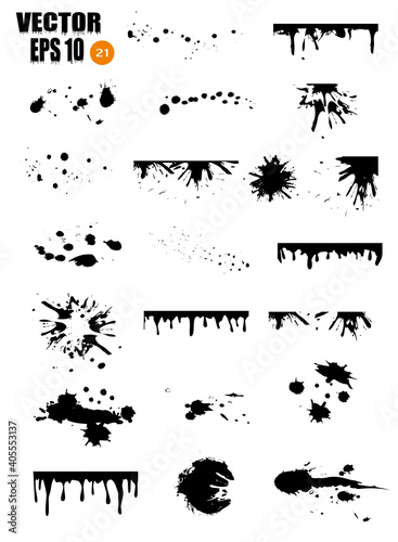 Page with shadow and ink blots, design element for advertising and advertising messages, isolated on a white background. Vector illustration.