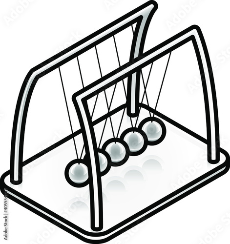A Newton's Cradle executive desktop toy.