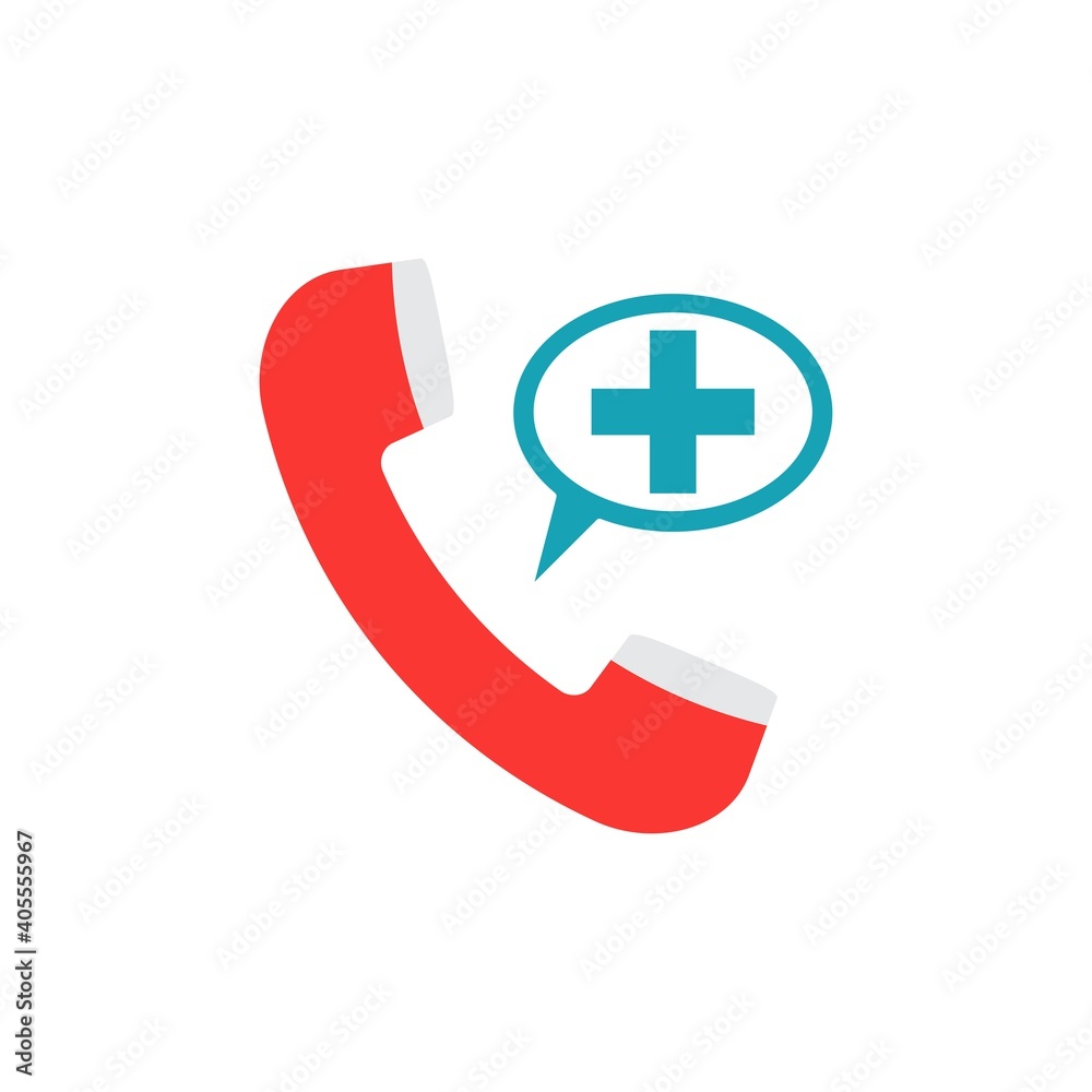 24-7 Doctor consultation or emergency call, icons in flat style. Vector illustration. 24-7 Doctor consultation or emergency call, icons in flat style. Vector illustration.