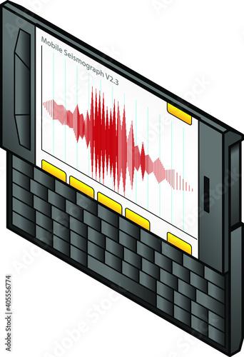 A mobile seismograph app displaying a seismogram.