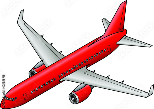 A popular short to medium haul jet in bright red.