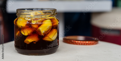 Garlic honey in vase healthy immune system