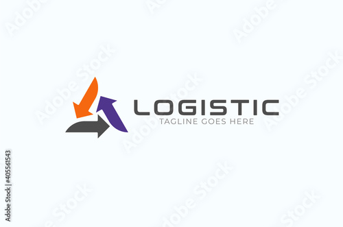 Logistic Logo, arrow design logo template,usable for business and logistic logos, vector illustration