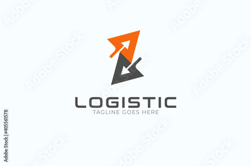 Logistic Logo, arrow design logo template, vector illustration