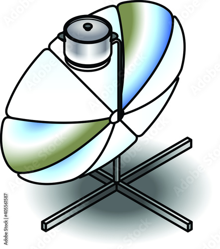 A solar cooker with a (removable) stainless steel pot.