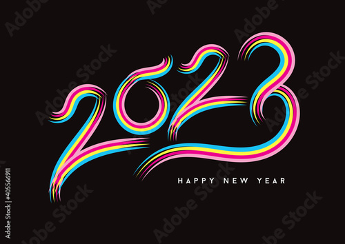 2023 happy new year celebration, Typography text 2023 font, text lettering 2023, holidays, Calendar 2023 cover template, Creative design for Greeting Lettering, vector illustration 