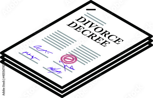 A divorce decree document.