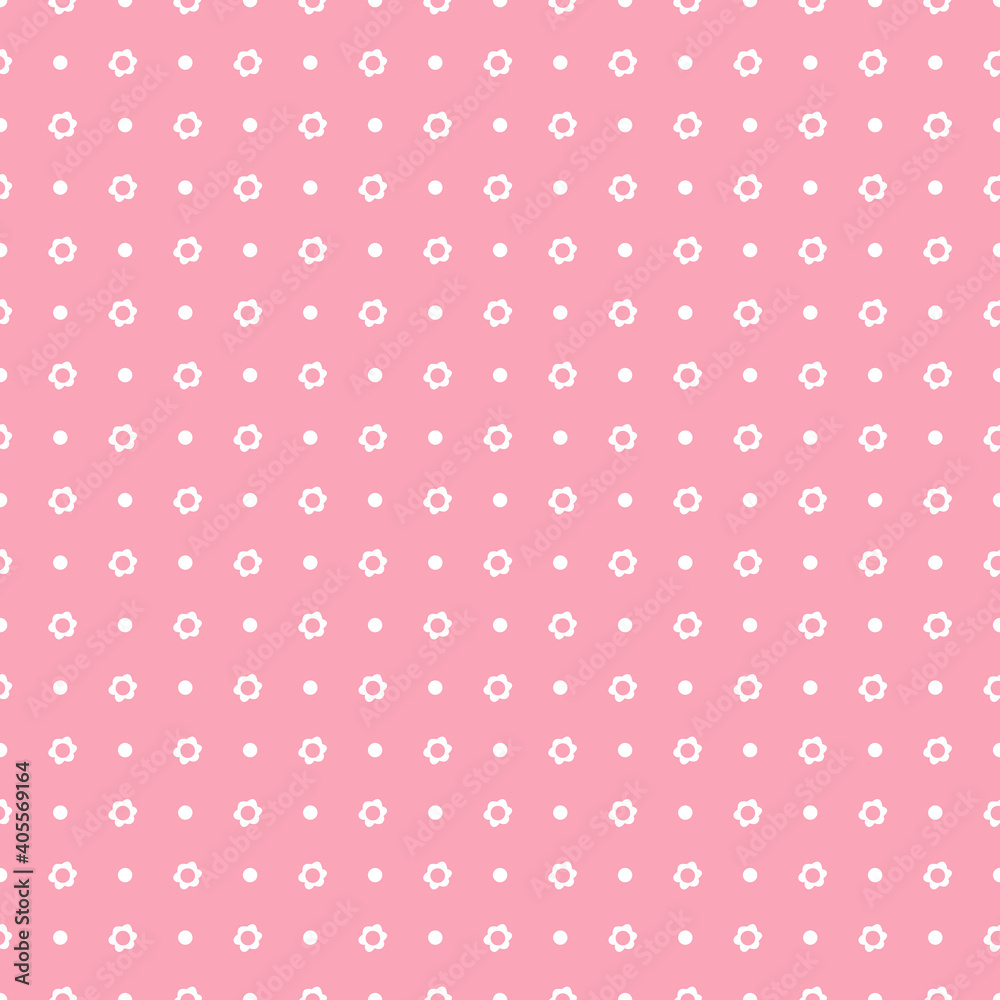 Pink polka dot background. Seamless pattern
