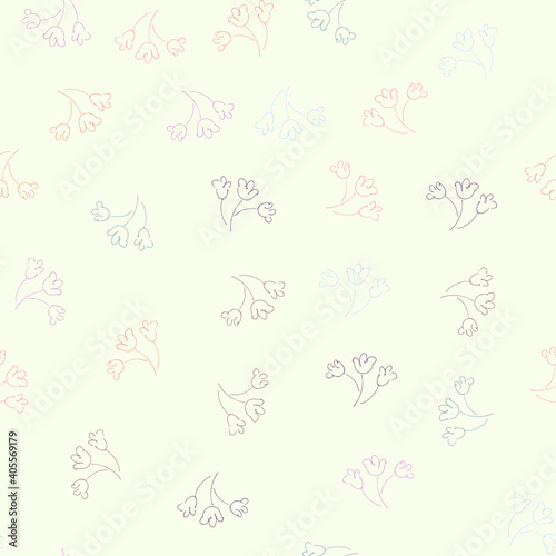 Doodle colorful simple vector. Seamless pattern of hand-drawn roses. Seamless random colorful pattern of hand-drawn flowers. Isolated.