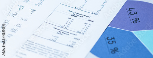 Graphs, charts, business table. The workplace of business people.