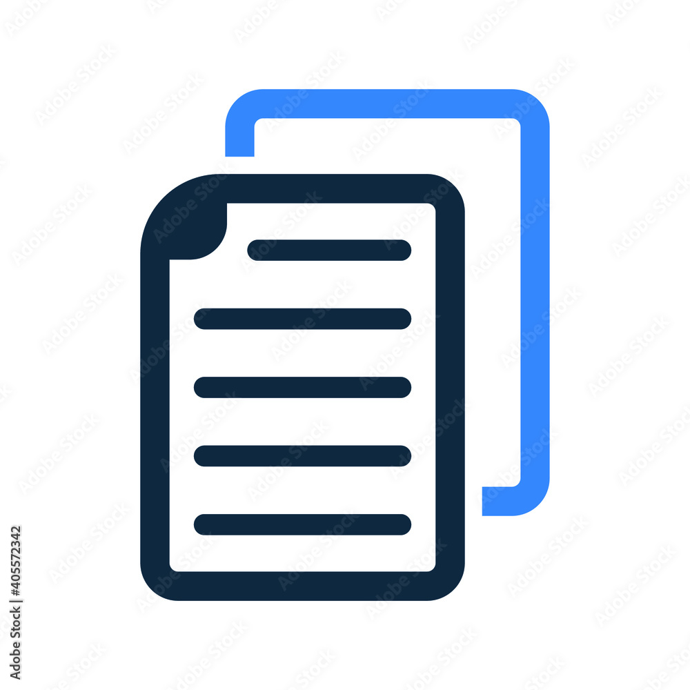 Document, file, copy-paste icon. Editable vector isolated on a white background.