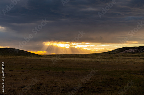 A Beautiful Sunset on the Prairie after a Summer Storm photo