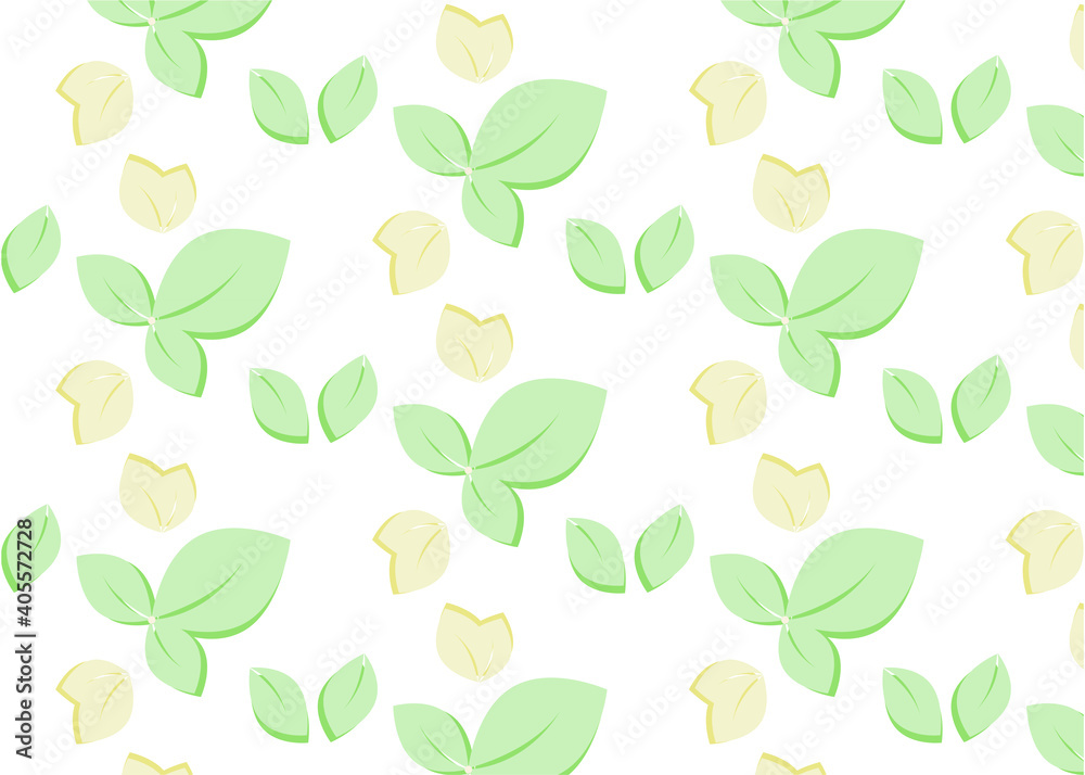 Leaves Pattern.Abstract  green  and yellow leaf seamless pattern