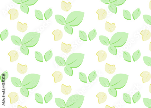 Leaves Pattern.Abstract  green  and yellow leaf seamless pattern
