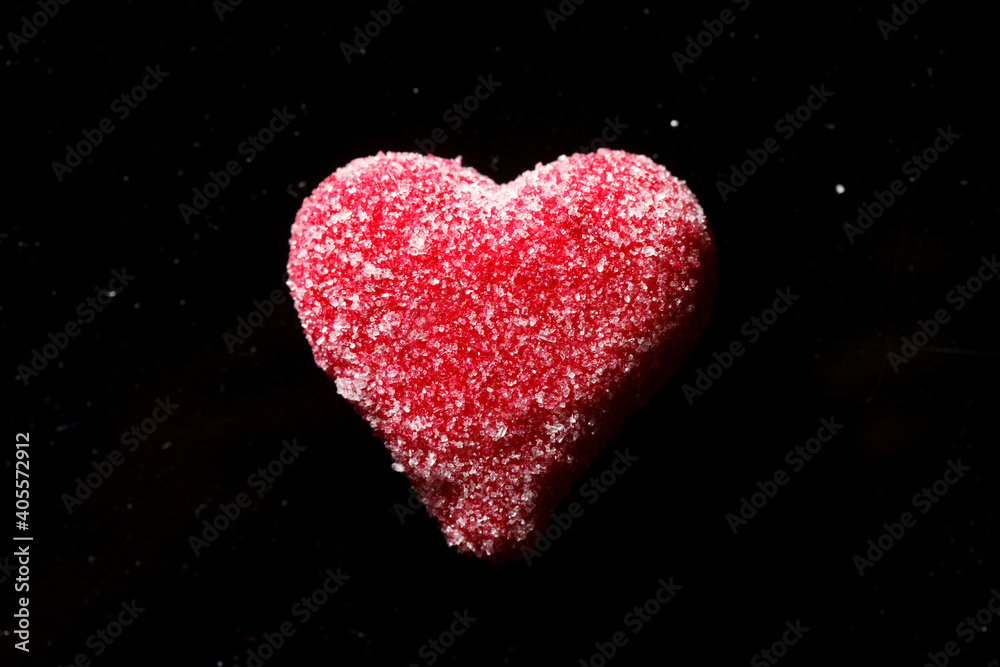 Marzipan heart on the black background Marzipan heart on the black background