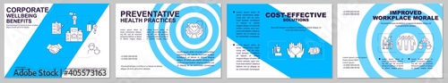 Cost effective solutions brochure template. Best health practices. Flyer, booklet, leaflet print, cover design with linear icons. Vector layouts for magazines, annual reports, advertising posters