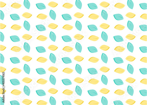  Leaves Pattern. Abstract green and yellow leaf seamless pattern.
