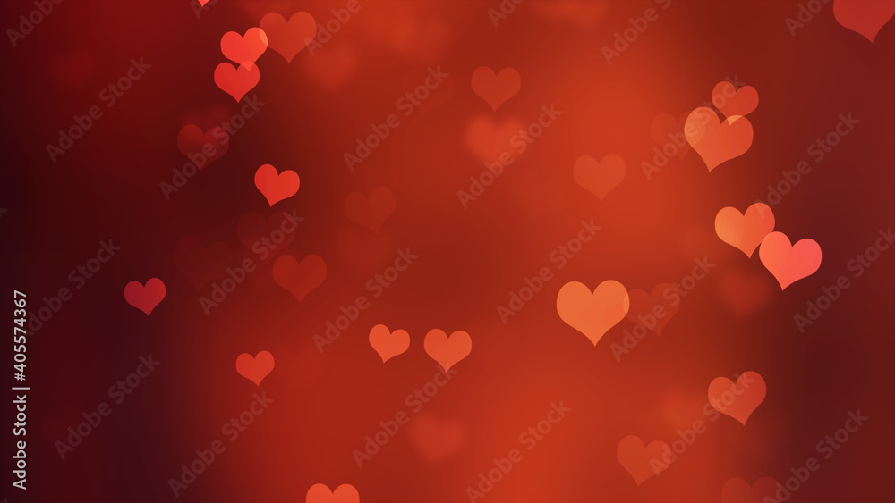 abstract valentine background with bokeh and Hearts	