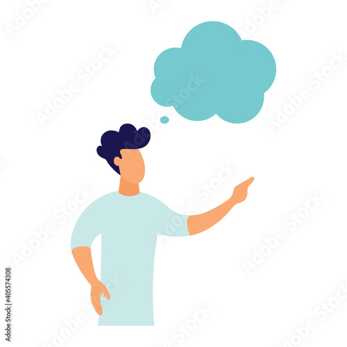 Wallpaper Mural Flat style. Talking person. Man with thoughts on a white background. Illustration Torontodigital.ca