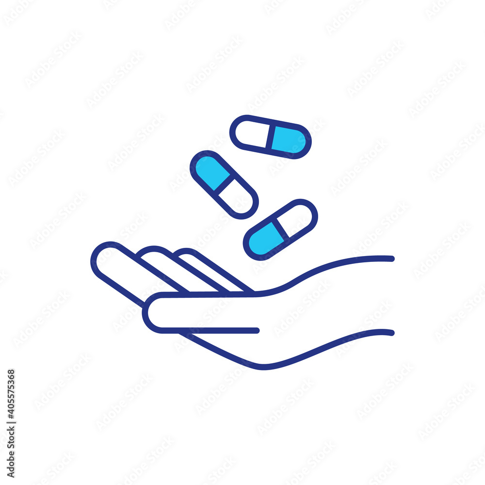 Access to essential medicines RGB color icon. Place where you can get proper medicaments for treatment. Facilities for getting pills for curing diseases. Isolated vector illustration Access to essential medicines RGB color icon. Place where you can get proper medicaments for treatment. Facilities for getting pills for curing diseases. Isolated vector illustration