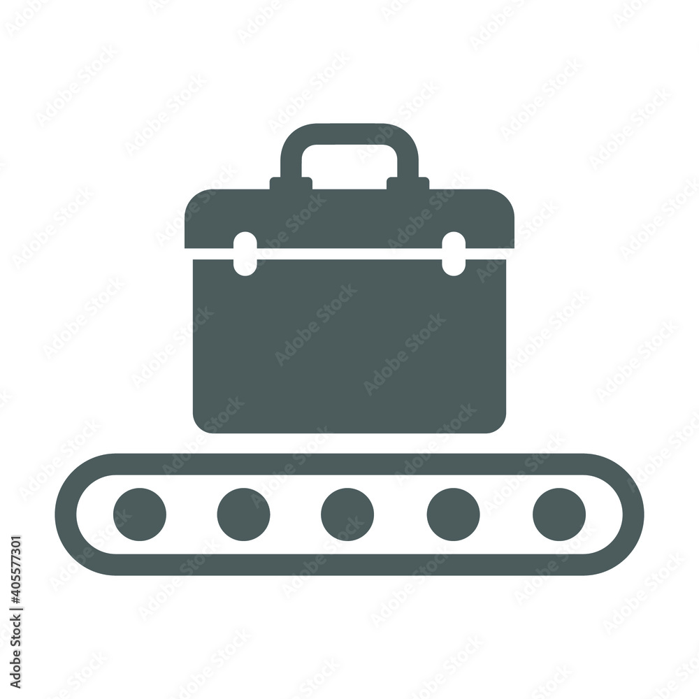 Baggage, luggage, transport conveyor icon. Gray vector design. Baggage, luggage, transport conveyor icon. Gray vector design.