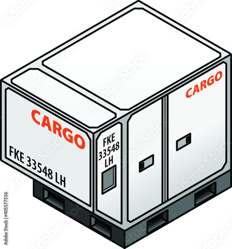 An air cargo container for loading into airplane cargo holds.