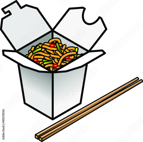 A container of chinese takeaway. Chow mein anyone?